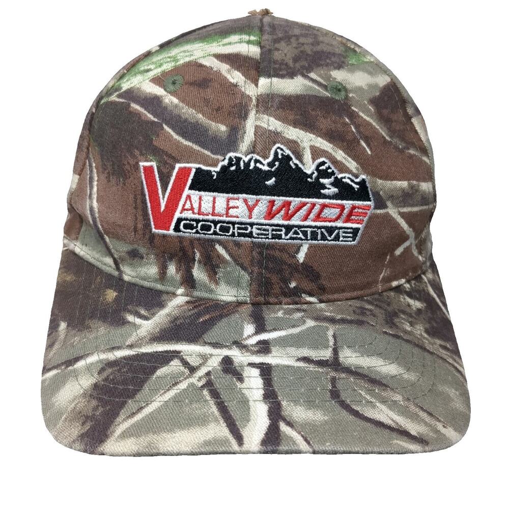 Vie Baseball Cap Green One Size Camo Valley Wide Coop Embroidered Strapback Hat